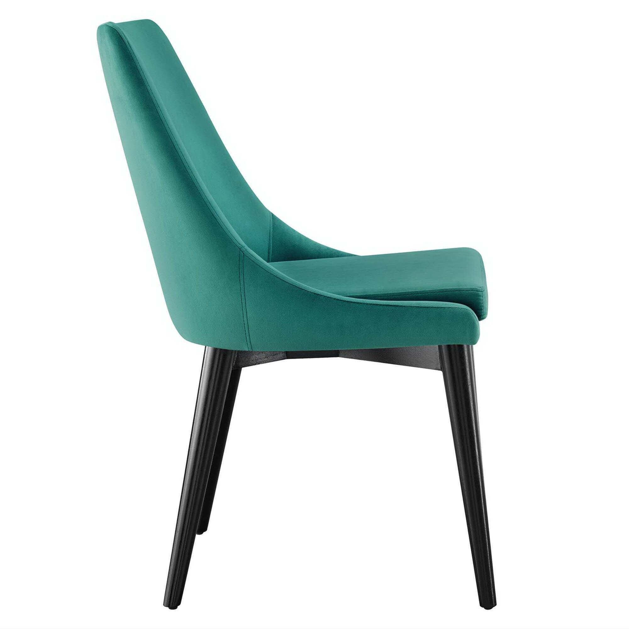 Alt View 2. Modway - Viscount Performance Velvet Dining Chair by Modway - Teal.