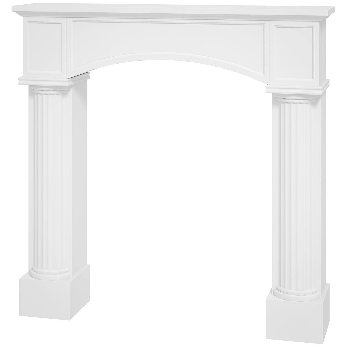 Alt View 6. Loheer - Loheer Modern White Fireplace Mantel Freestanding Fireplace Surround 43.3in W - White.