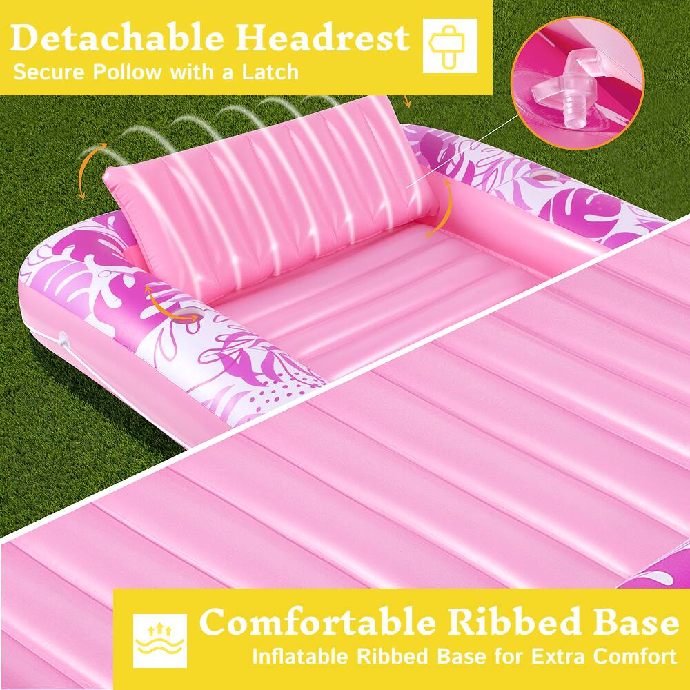 Detachable Headrest  
Secure Pillow with a Latch  
Comfortable Ribbed Base  
Inflatable Ribbed Base for Extra Comfort