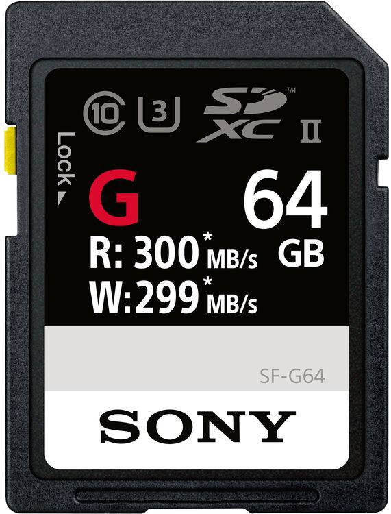 TM 10 13 3 SE XC II Lock G 64 * R: 300 MB/s GB * W:299 MB/s SF-G64 SONY