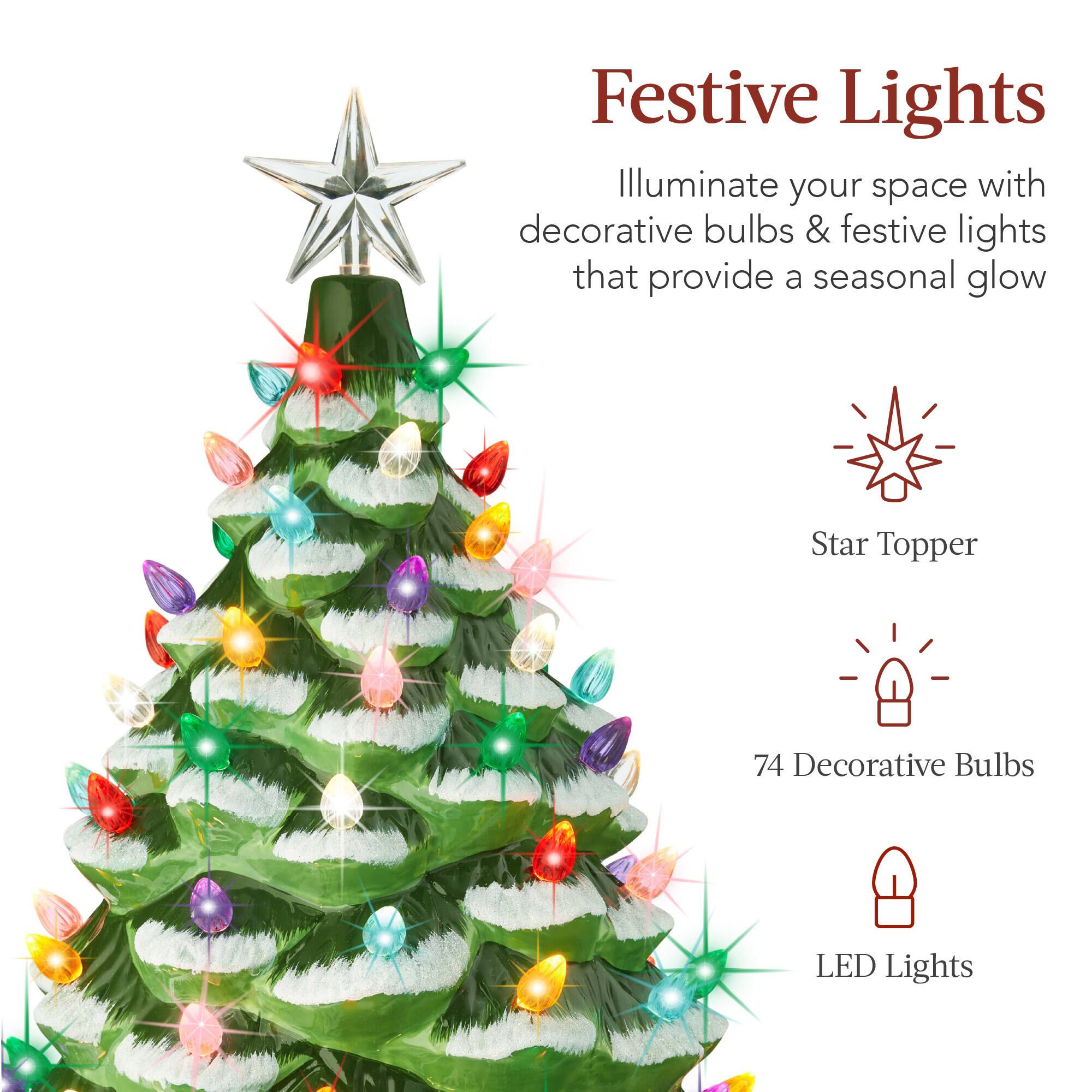 Festive Lights

Illuminate your space with decorative bulbs & festive lights that provide a seasonal glow

- Star Topper
- 74 Decorative Bulbs
- LED Lights