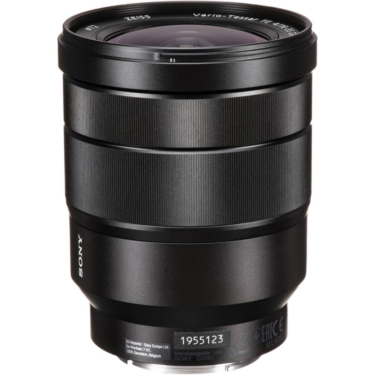 72  
ZEISS  
Vario Tessar FE 4/16-35 ZA  
SONY  
EU Importer: Sony Europe Ltd.  
1955123  
FHICK SEL16352 SEL 1935  
Vincilaan 7-01, Zaventem, Interchangeable Lens Belgium  
SONY CORP.