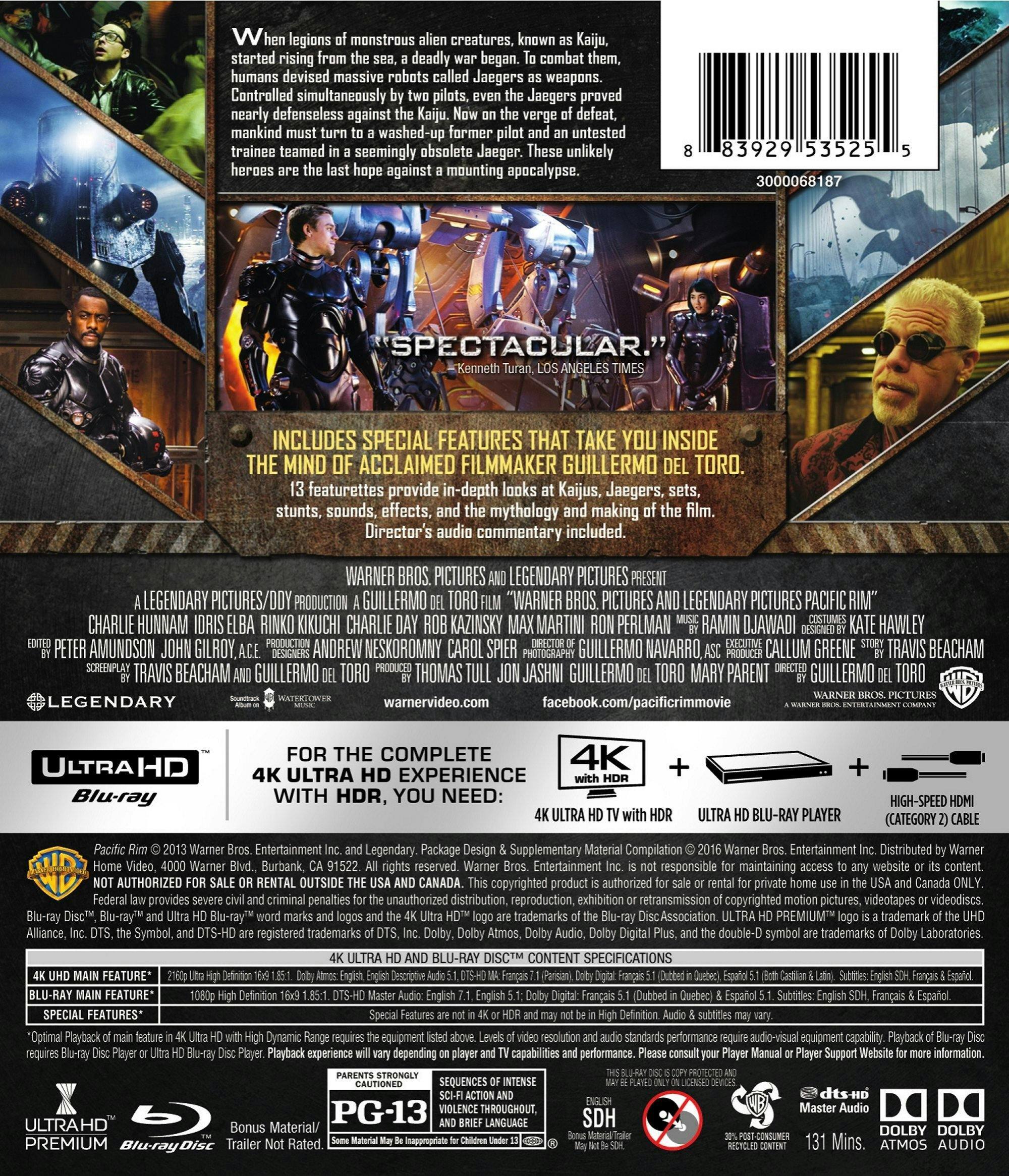 Back. Pacific Rim (4K Ultra HD + Blu-ray) [UHD].