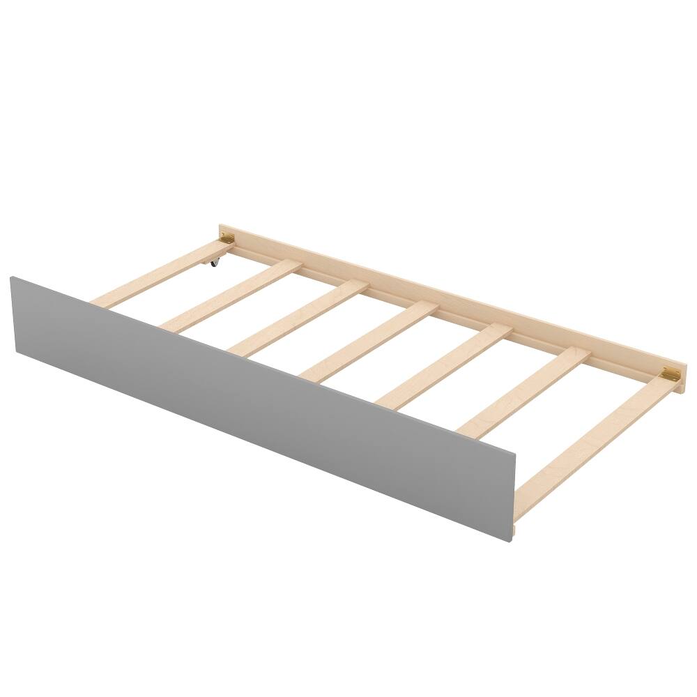 Alt View 9. Loheer - Loheer Twin Over Twin Bunk Bed with Trundle and Storage Shelves Gray Solid Wood - Gray.