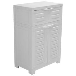 Sunnydaze - Storage Cabinet with Adjustable Shelf - 34.5" - Speckled White
