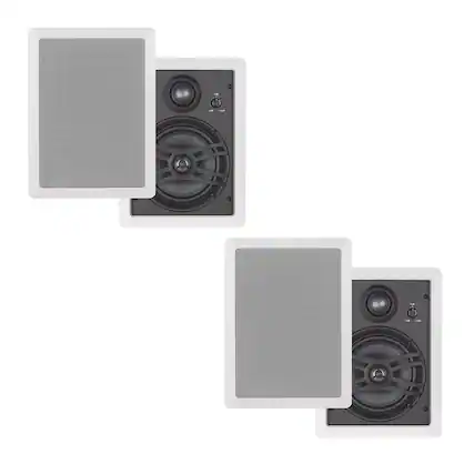 Front. Yamaha - Yamaha NS-IW660 In-Wall Speakers Bundle - 4 Pack - White.