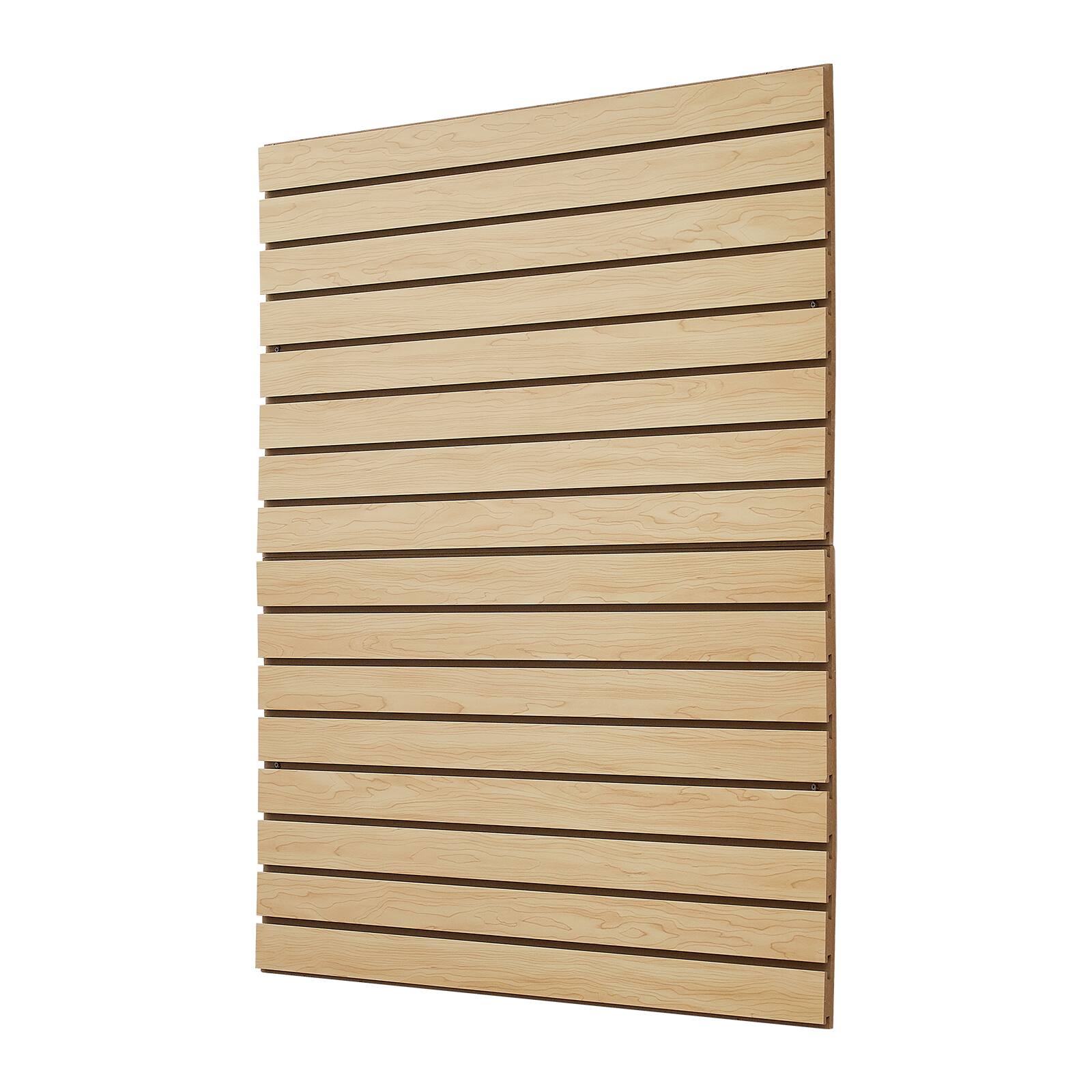 Alt View 5. VEVOR - Slat Wall Paneling, 4 x 4ft, MDF Garage Slatwall with Modular Design, Natural Slat Wall Easy-to-Install - Wood color.