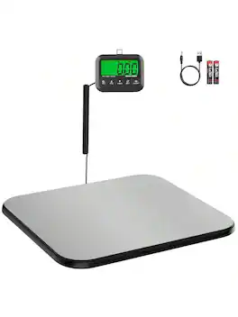 Stamp n Camp - Digital scale stainless steel surface, tare function, Advanced Technology, Space-Saving, with Auto-On/Auto-Off Enhanced - Black