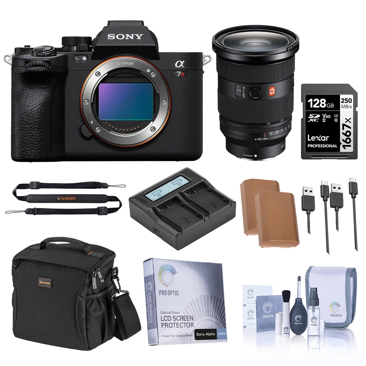 Bundle - Sony - Alpha a7R V Mirrorless Camera with FE 24-70mm f/2.8 GM II Lens, with Shoulder Bag, 2x NP-FZ100 Battery, price history on PriceWatchPro