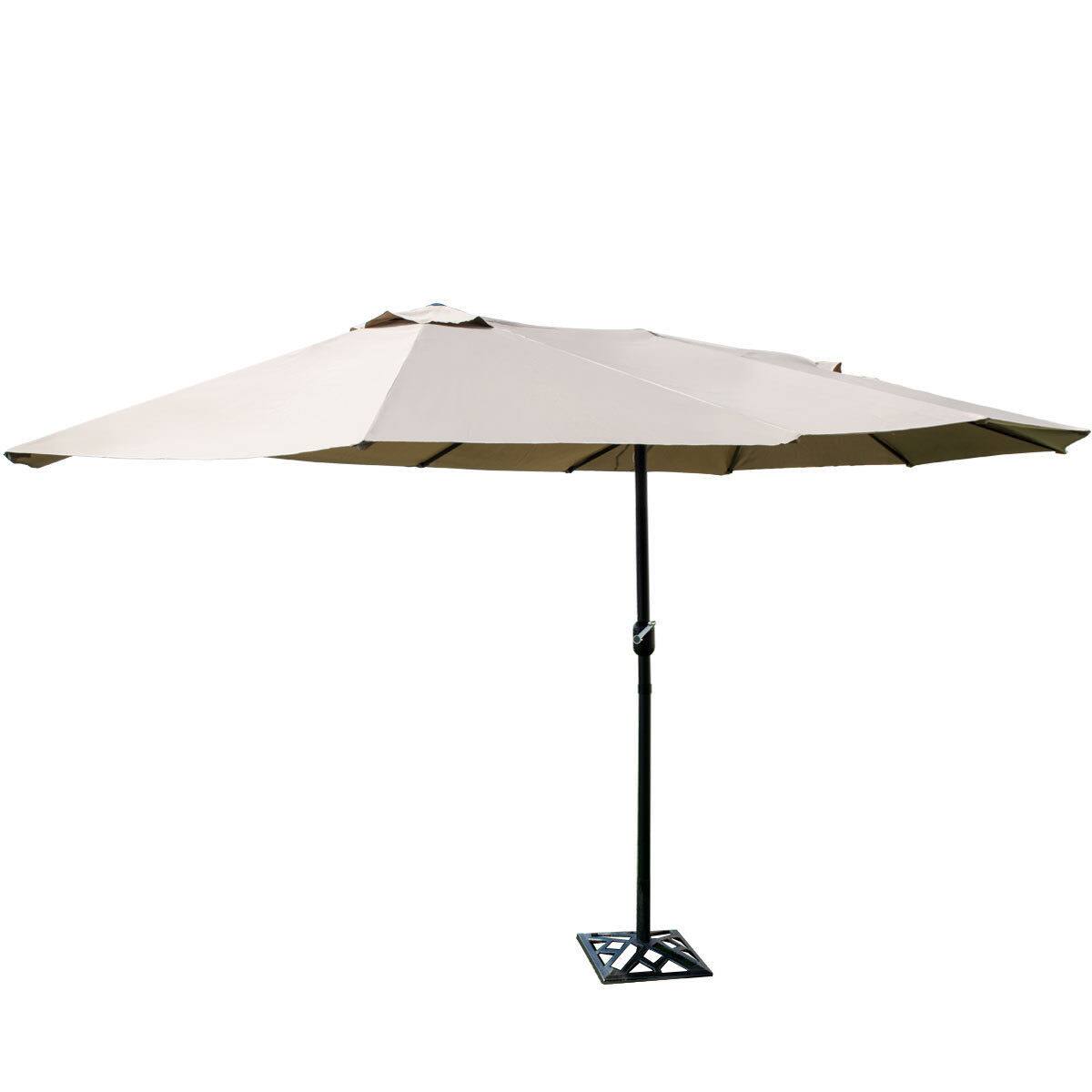 Alt View 8. Gymax - Gymax Patio Outdoor 15' Umbrella Market Umbrella Double-Sided with Crank - as pic.