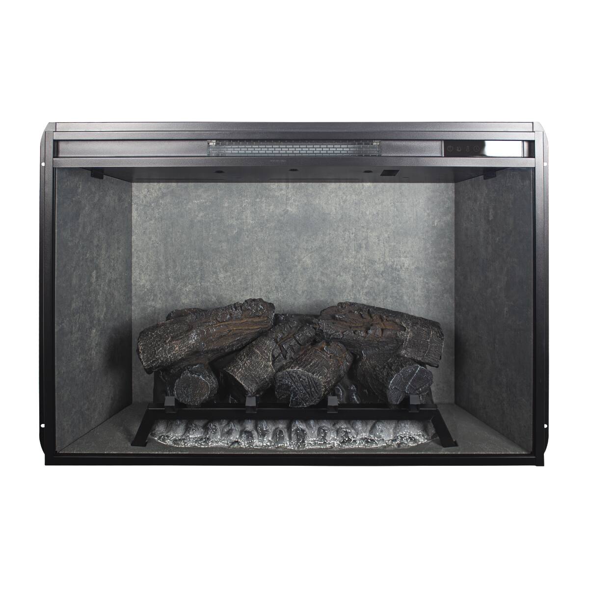 Alt View 4. Loheer - Loheer 33 inch electric fireplace insert, Infrared Heater with 4 Realistic Flames, Antique Black - Antique Black.