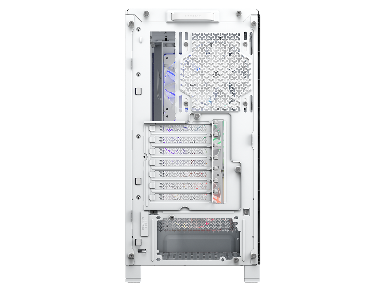 Alt View 8. CORSAIR - CORSAIR 4000X RS Mid-Tower Case, White - RGB Panel, 4x RS120 Fans, Dual 360mm Radiator Support - White.