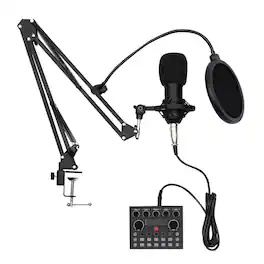 Stock Preferred - Home Studio Recording Kit with Music Mixer & Professional Headphones - Black