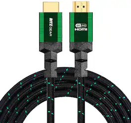 Ritz Gear - 4K HDMI Cable 4 ft Braided Nylon Cord & 24K Gold Plated Connectors High Speed HDMI 2.0 with Ethernet - Green