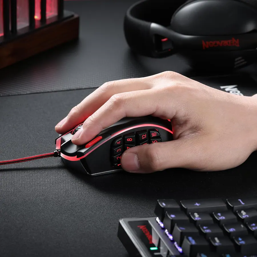 Remapped Gaming Controller REDRAGON M990 Wired RGB MMO Gaming Mouse 32000 DPI Remapping Keys Wired ...