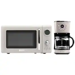 Haden - 12 Cup Coffee Maker Machine & 700W Digital Microwave Oven, /Chrome - Putty