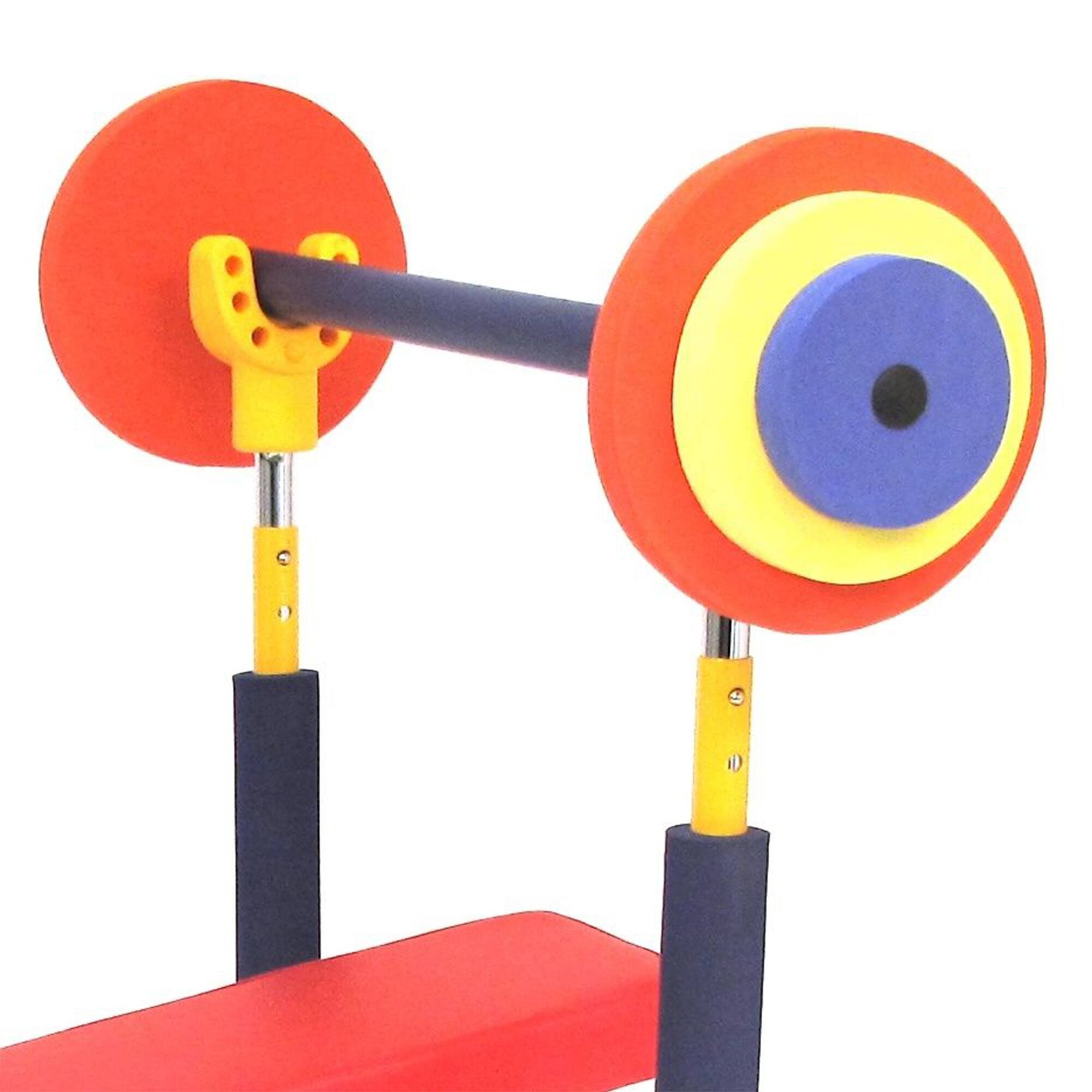 Alt View 6. Fun & Fitness For Kids - Fun & Fitness For Kids Children's Exercise Equipment Weight Lifting Bench Set - Yellow and Red.