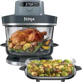 Ninja - Crispi Pro 6-in-1 Countertop Glass Air Fryer - Cyberspace
