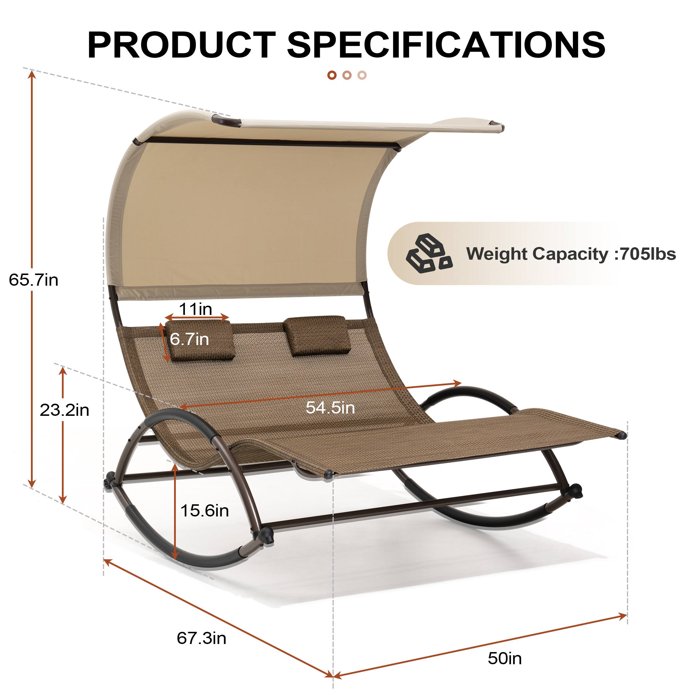 PRODUCT SPECIFICATIONS

Weight Capacity: 705lbs

- Height: 65.7in
- Width: 50in
- Depth: 67.3in
- Seat Height: 11in
- Seat Depth: 54.5in
- Armrest Height: 6.7in
- Armrest Width: 23.2in
- Base Width: 15.6in