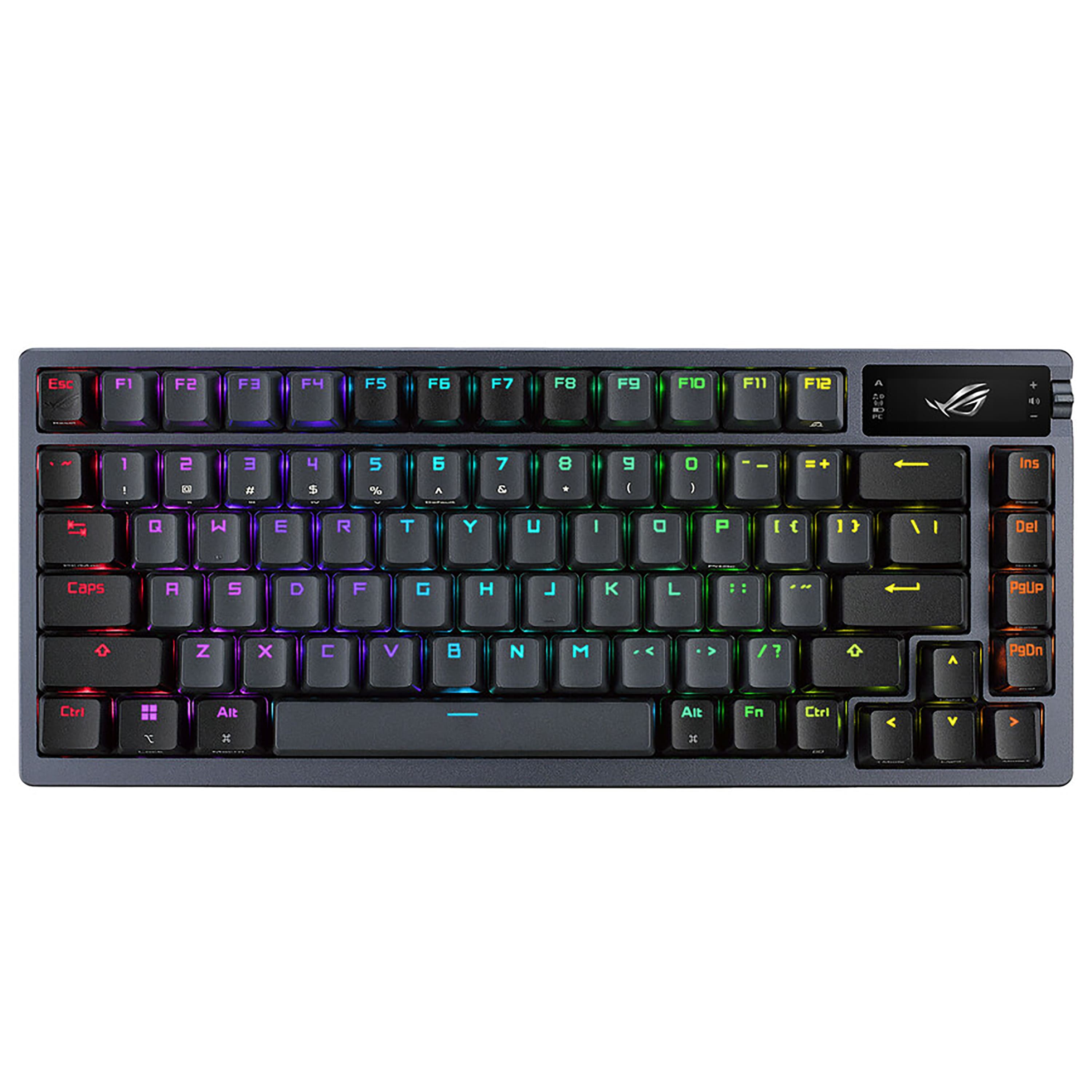 Front. ASUS - ROG M71 Azoth 75% TKL Bluetooth and RF Wireless Brown Switch Mechanical Gaming Keyboard - Gunmetal.