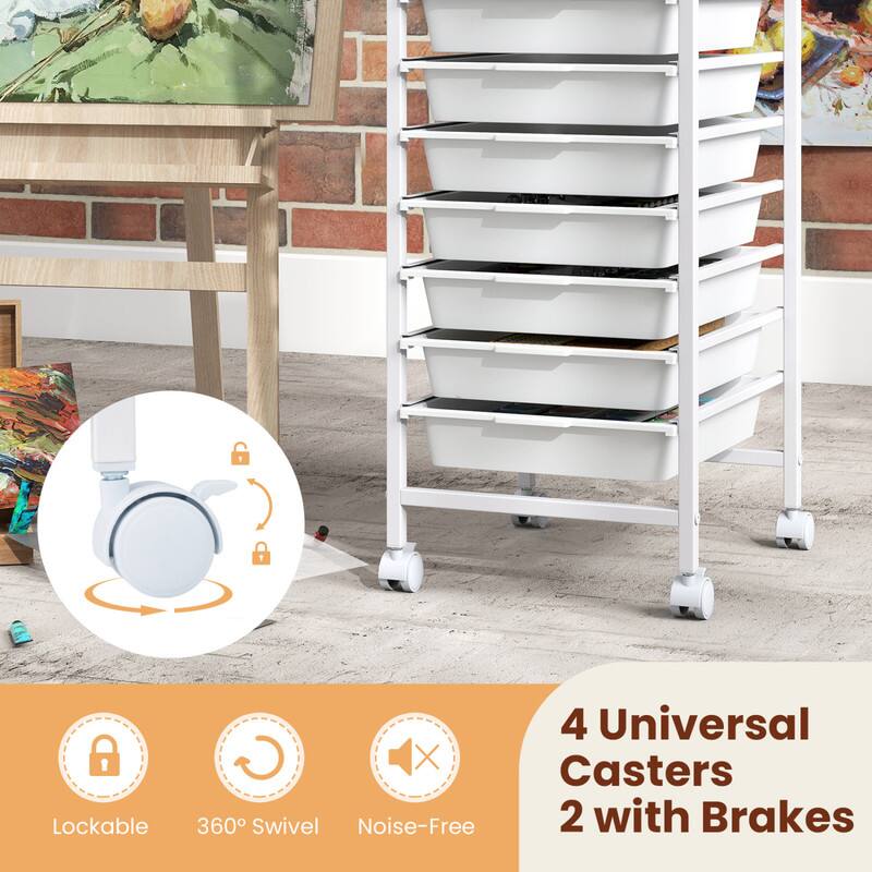4 Universal Casters  
2 with Brakes  

Lockable  
360° Swivel  
Noise-Free