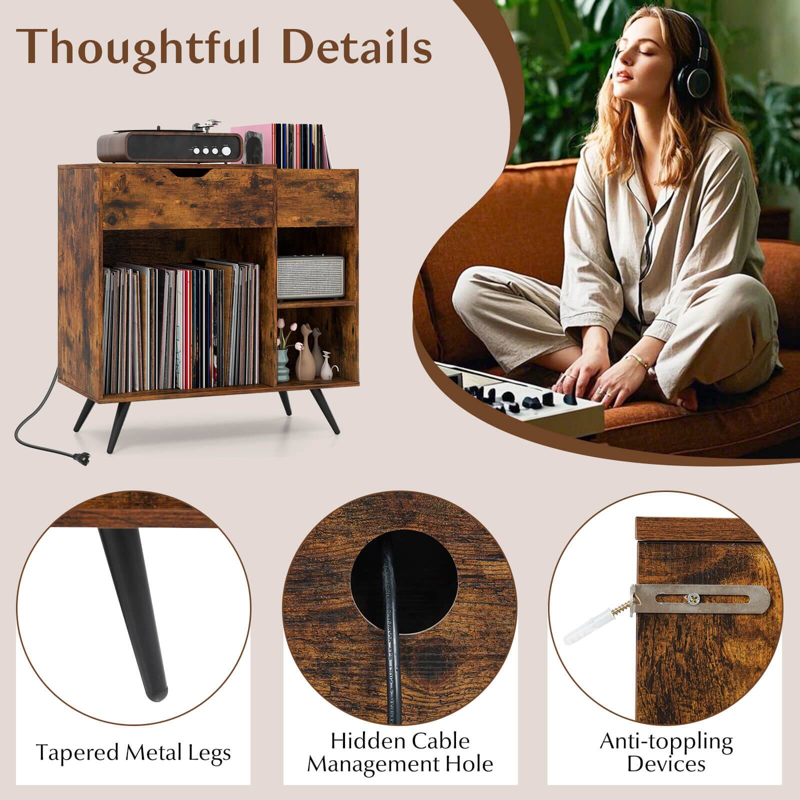 Thoughtful Details

- Tapered Metal Legs
- Hidden Cable Management Hole
- Anti-toppling Devices