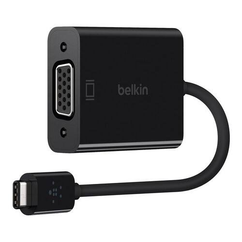 Front. Belkin - B2B143-BLK USB-C to VGA Adapter - Black - Black.
