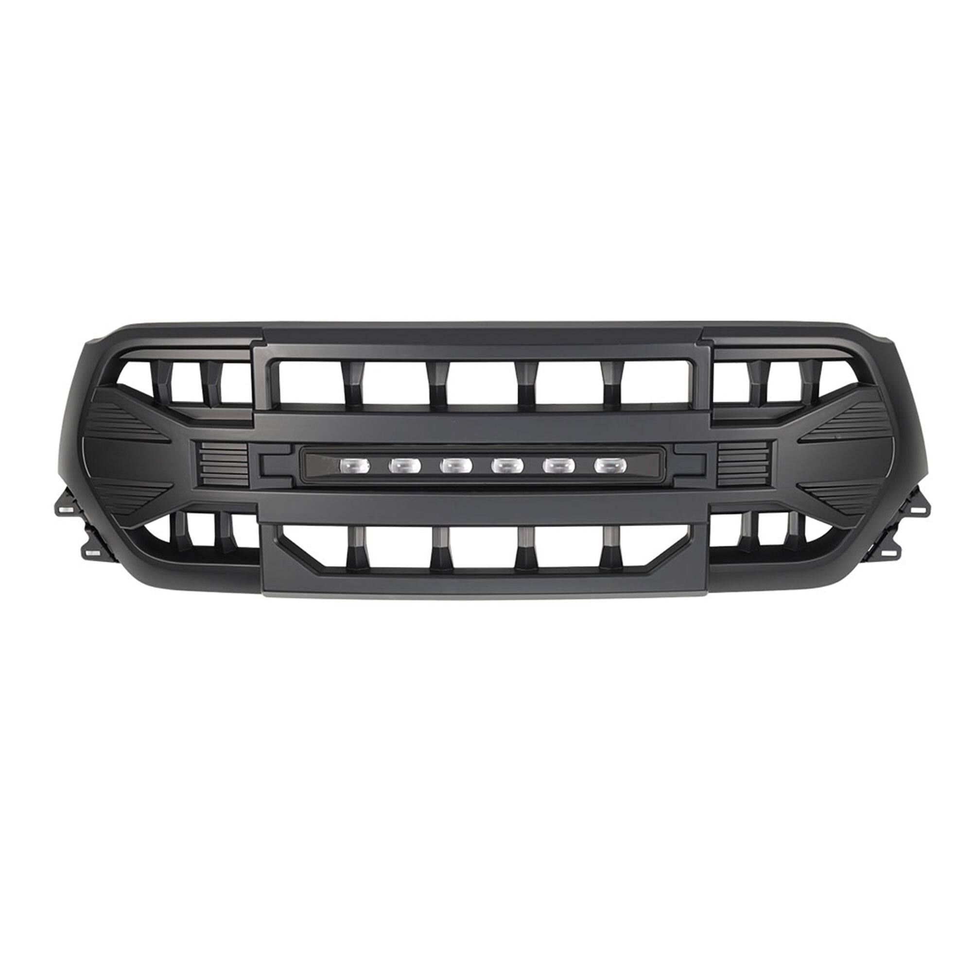 Alt View 7. AMERICAN MODIFIED - AMERICAN MODIFIED Armor Grille w/Off Road Lights for 2019 to 2024 Dodge Ram 1500 - Matte Black.