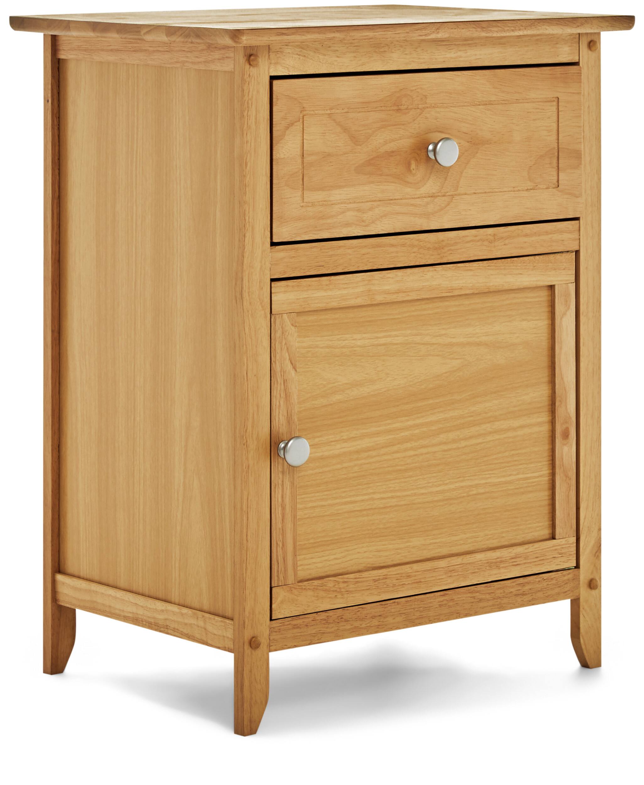 Alt View 13. Click Decor - Alcott Side Table with Single Drawer and Storage Cabinet - Light Brown.