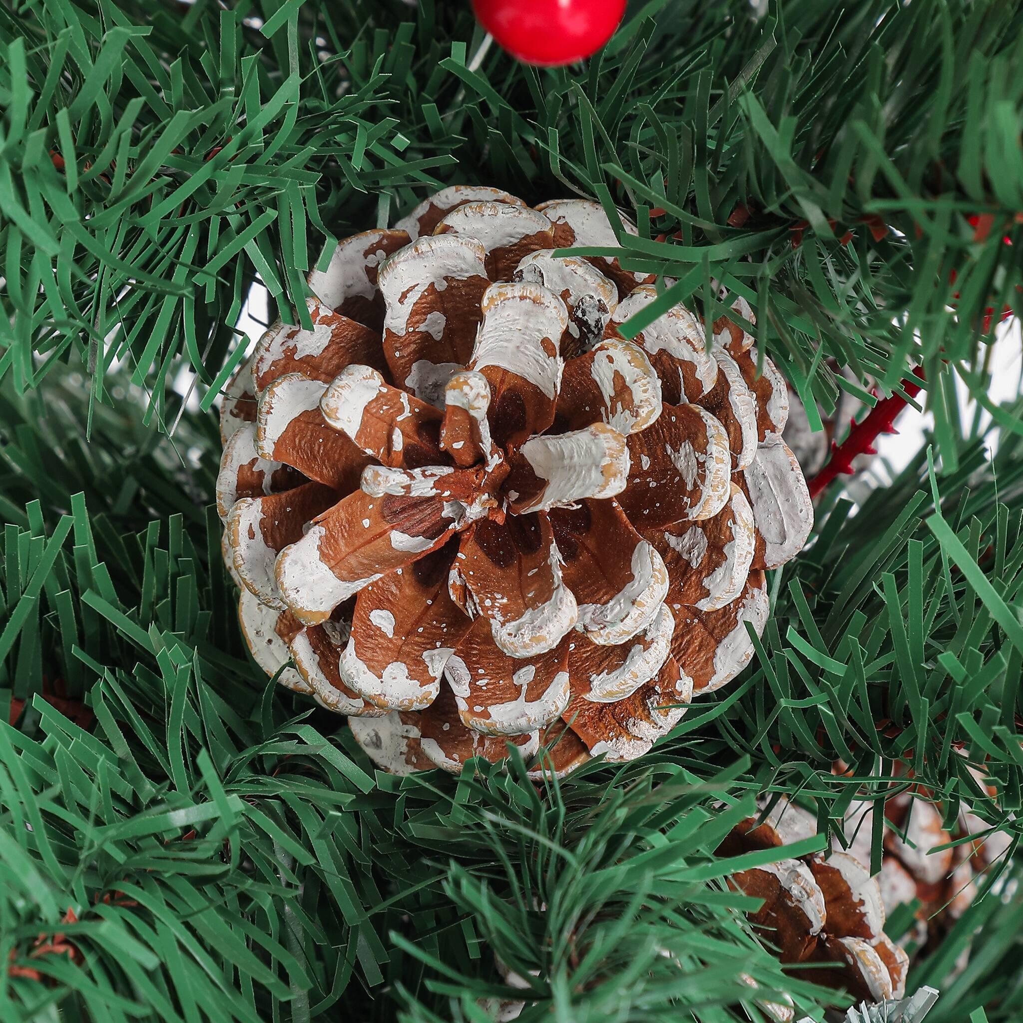 Alt View 3. Forest'nSky - 4 ft. Christmas Tree Artificial Full Xmas Trees with 60pcs LED,308 Branch Tips Metal Hinges - Army Green.