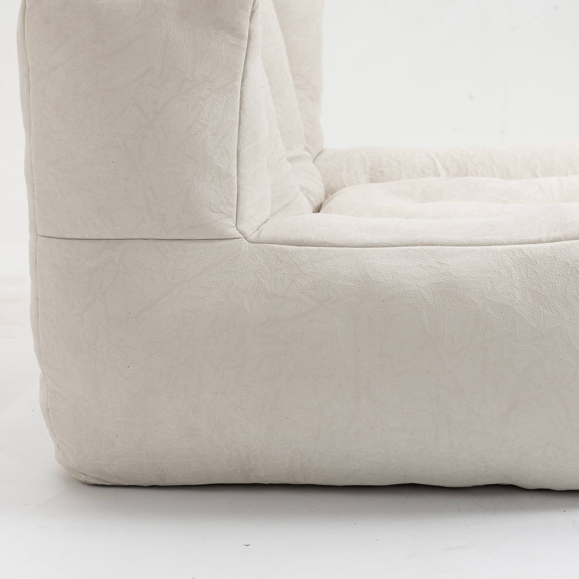 Alt View 6. GOODSILO - Premium Memory Foam Bean Bag Chair with Ottoman - Ultra Soft Velvet Lounger for Living Room and Bedroom Comfort - White.