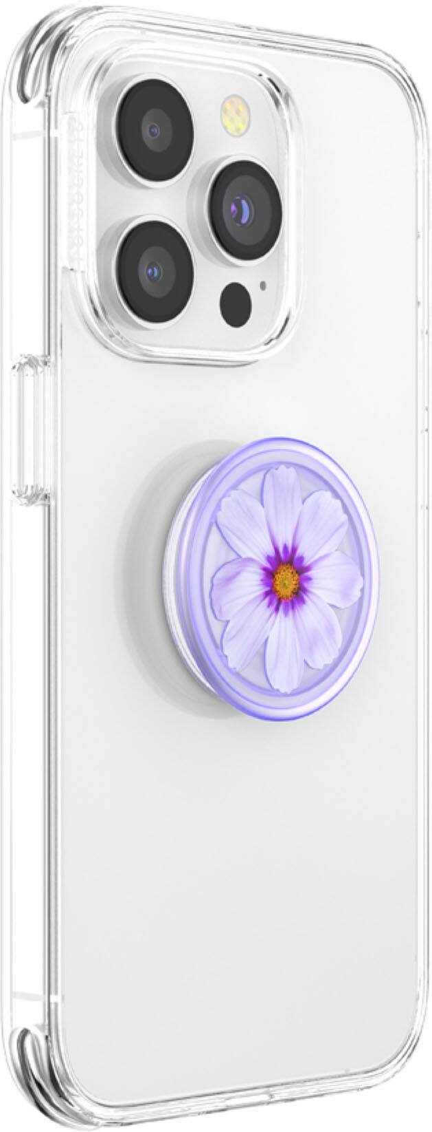 Angle. PopSockets - Adhesive Plant-Based PopGrip Universal Grip & Stand for Cell Phones - Purple Cosmo.