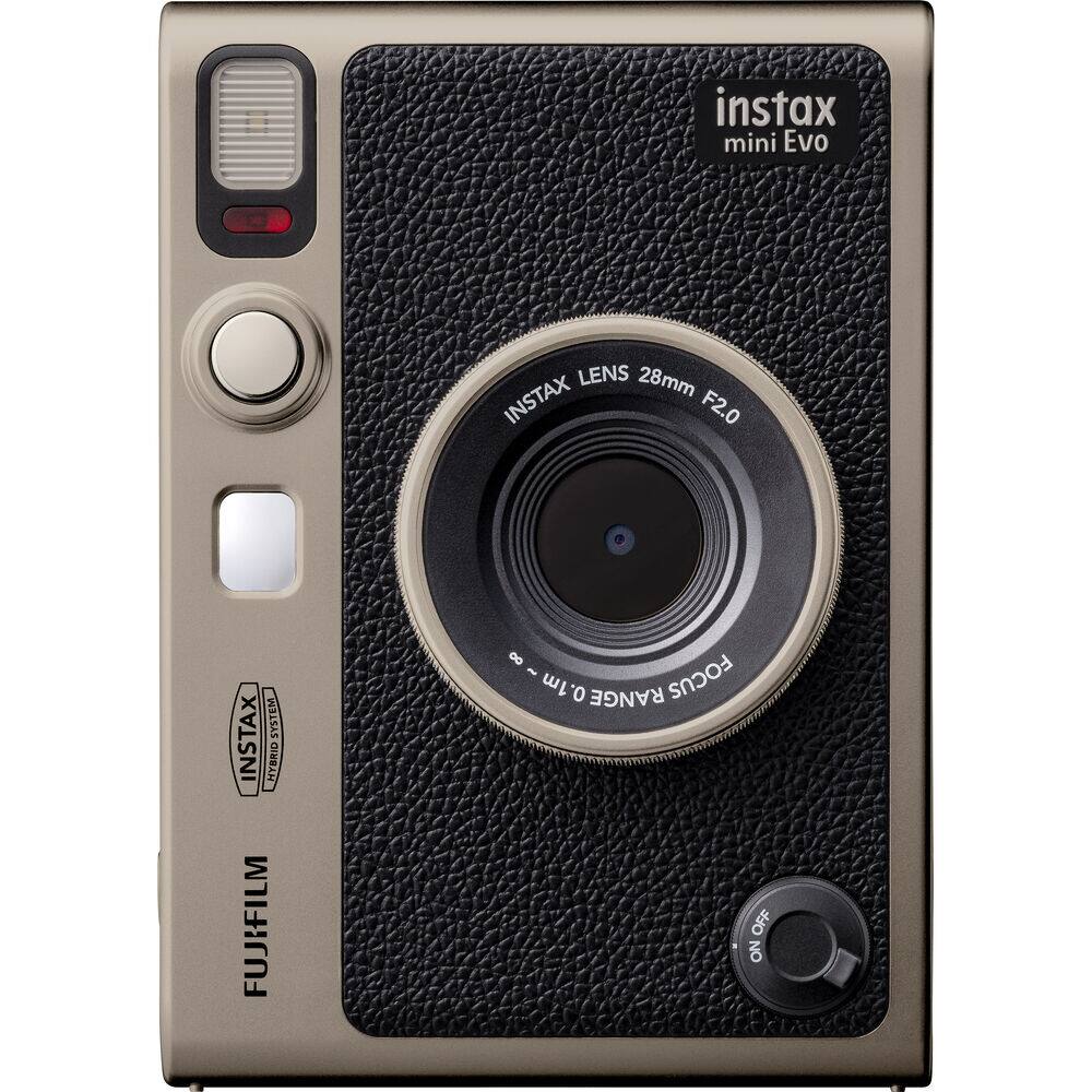 instax mini Evo LENS 28mm INSTAX F2.0 INSTAX SYSTEM HYBRID FUJIFILM 00 - FOCUS 1m o RANGE OFF ON