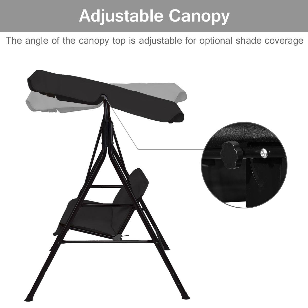 Adjustable Canopy

The angle of the canopy top is adjustable for optional shade coverage.