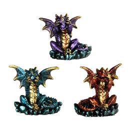 FC Design - 3-PC Dragon Hear See Speak No Evil 1.75"H Figurine Statue Set Office Desk Tabletop Medieval Gaming Home Decor - Multi-Color