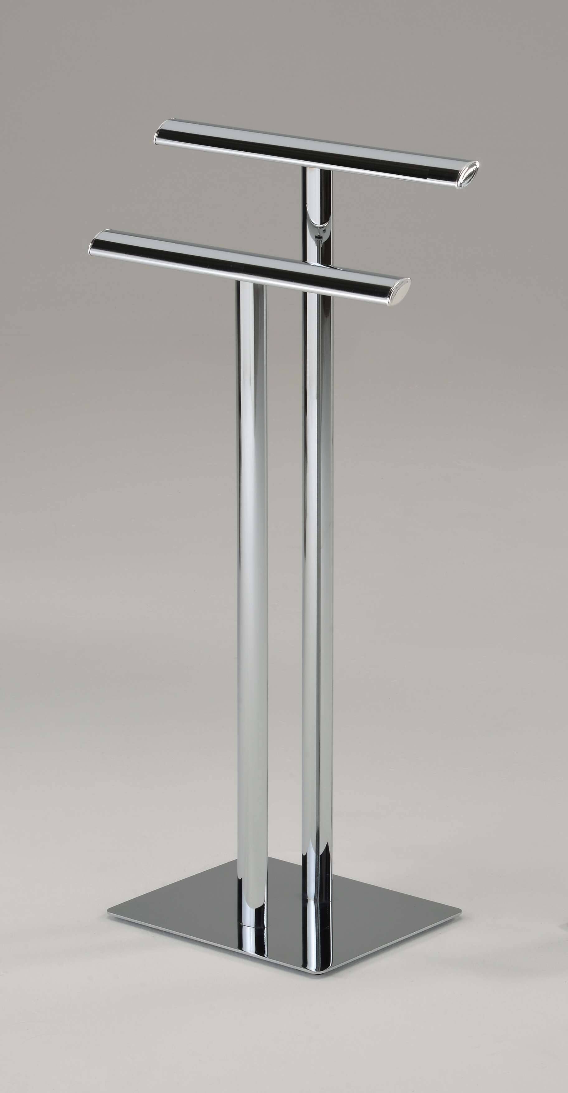 Angle. Kings Brand Furniture - Kings Brand Furniture Space-Saving Modern Chrome Freestanding Towel Rack with Weighted Base - Chrome.