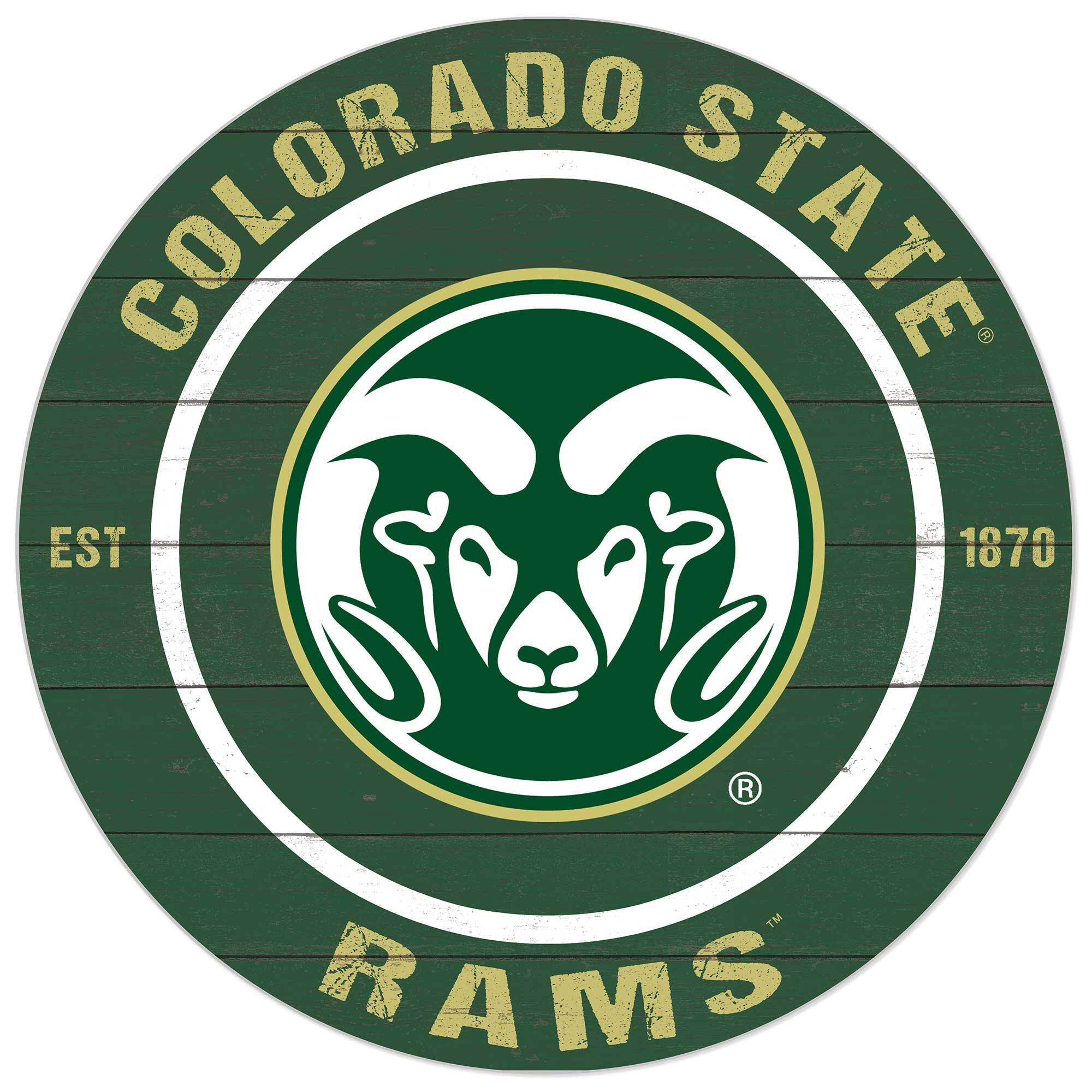 Colorado State Rams 20'' x 20'' Indoor/Outdoor Circle Sign