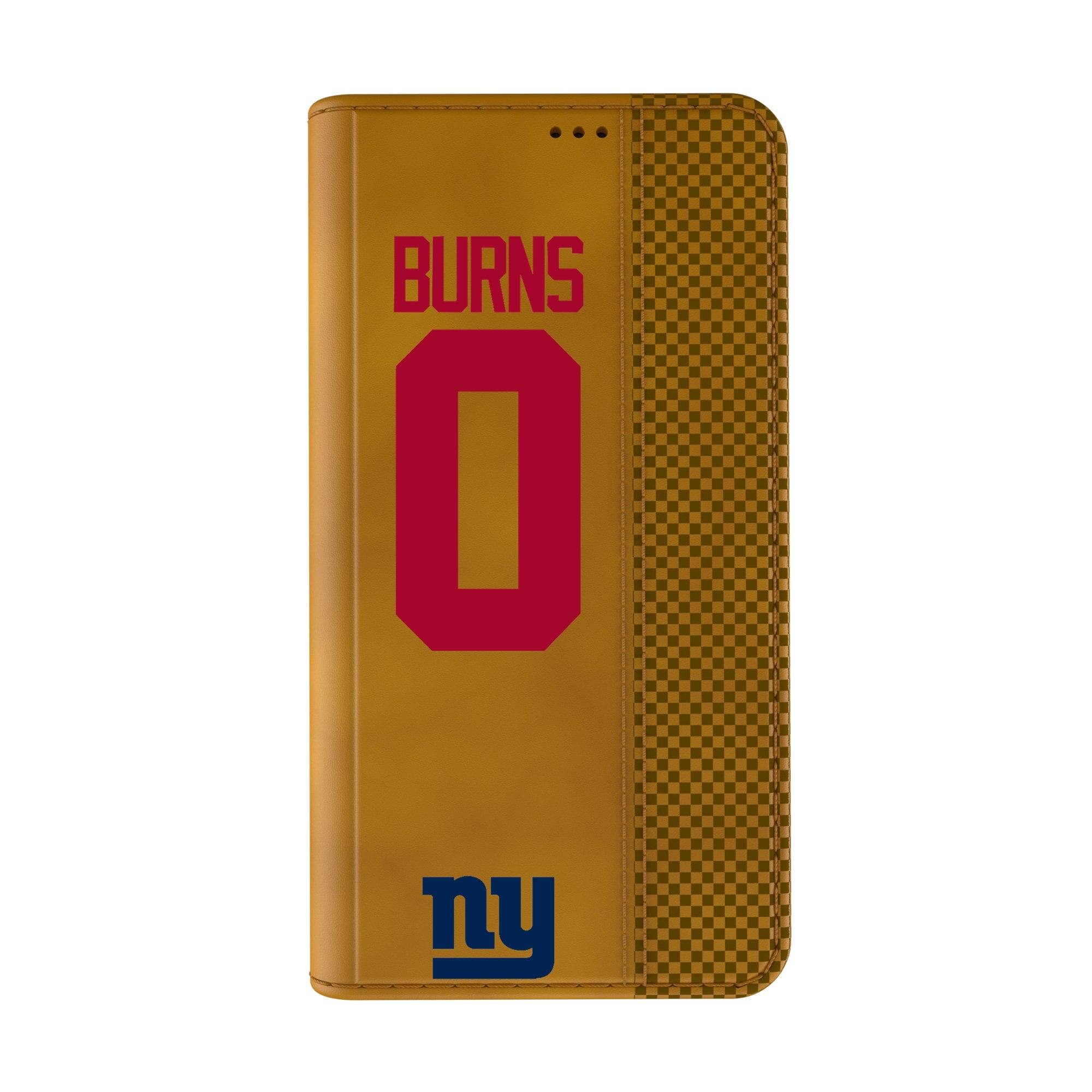 Alt View 1. Keyscaper - Brian Burns Brown New York Giants Folio iPhone Case - 14 - Brown.