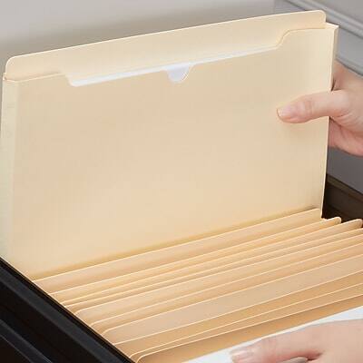 Alt View 2. Staples - Staples Reinforced File Jacket, 2" Expansion, Letter Size, Manila, 50/Box (TR396444) - Manila.
