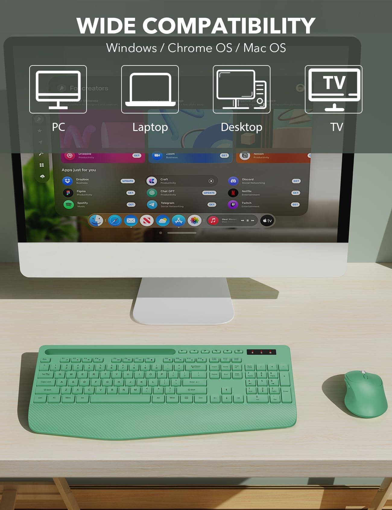 WIDE COMPATIBILITY  
Windows / Chrome OS / Mac OS  

PC  
Laptop  
Desktop  
TV  

Apps just for you  
Dropbox Business  
GET  
nocom Productivity  
GET  
Craft Productivity  
UPDATE  
Figma Productivity  
GET  
Chat GPT Productivity  
GET  
Spotify Main  
GET  
Telegram Social Networking  
GET  
Twitch Entertainment  
GET  
Netflix Entertainment  
GET  
Discord Social Networking  
GET  
CET  
IMAGE Wasser