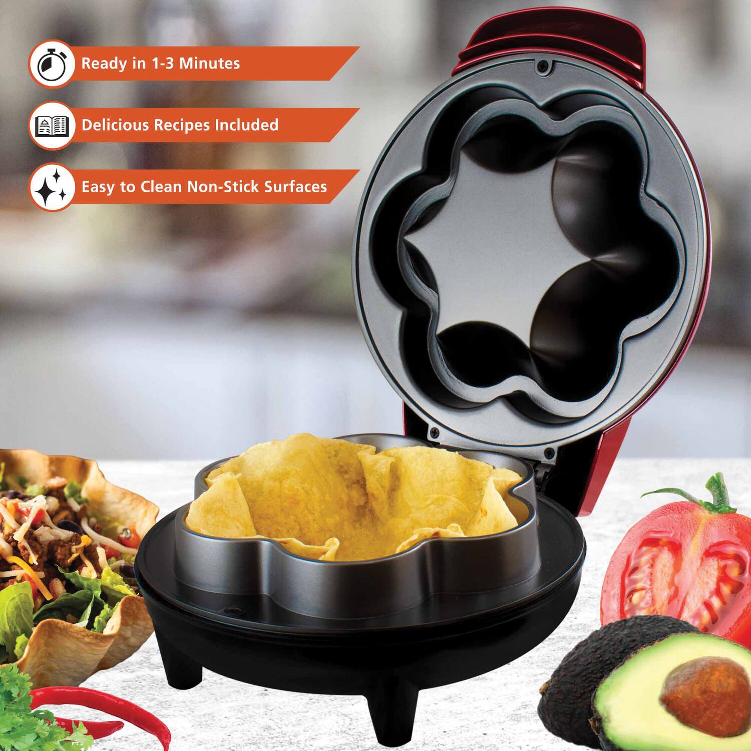 - Ready in 1-3 Minutes
- Delicious Recipes Included
- Easy to Clean Non-Stick Surfaces