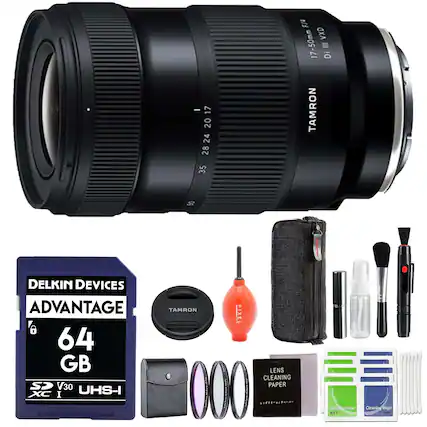 - 17 20 24 28 35 F/4 VXD 17-50mm
- TAMRON
- DELKIN DEVICES ADVANTAGE 64 GB SP V30 XC I UHS-I
- LENS CLEANING PAPER
- Cleaning Wipe (WET)
- Cleaning Wipe (DRY)
