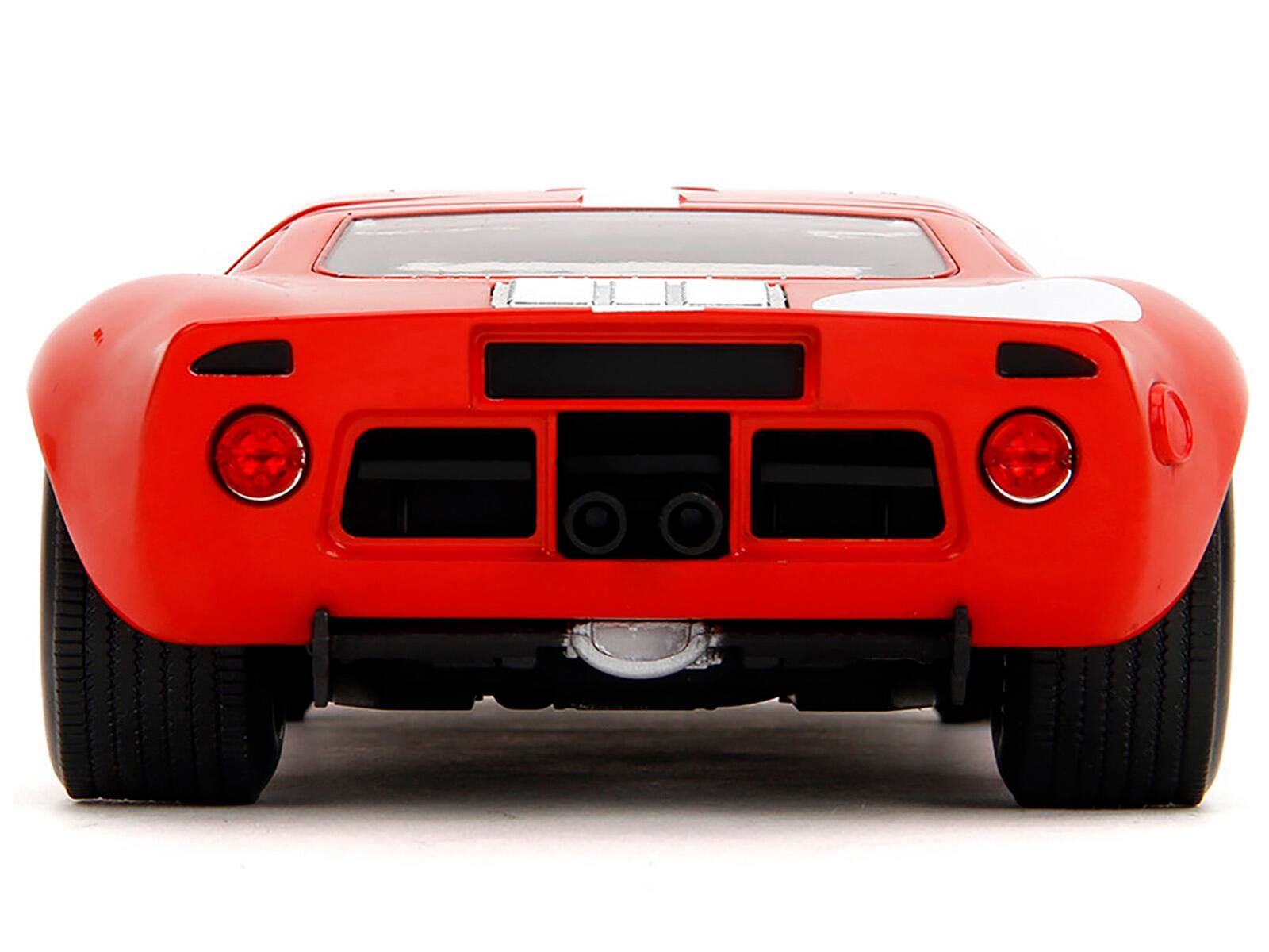 Alt View 6. Jada - Ford GT40 MK1 Red with White Stripes and Graphics "Pink Slips" Series 1/18 Diecast Model Car by Jada - Multicolor.