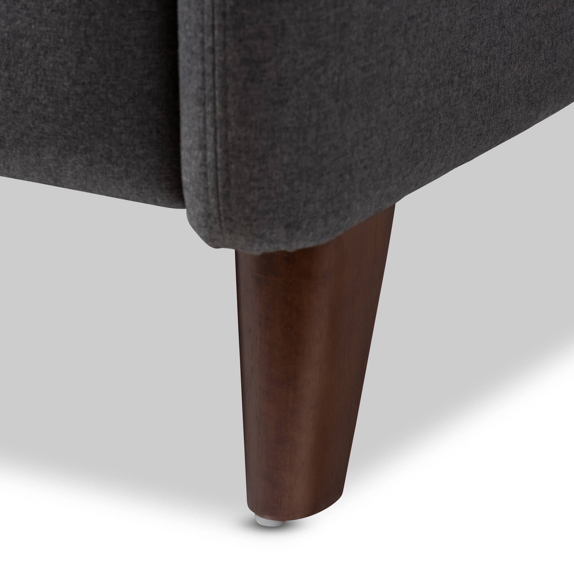 Alt View 4. Baxton Studio - Casanova Mid-century Modern Fabric Upholstered Lounge Chair - Grey.