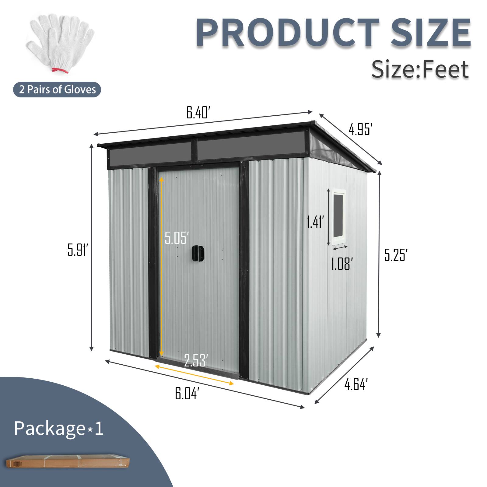2 Pairs of Gloves

PRODUCT SIZE  
Size: Feet

- 6.40'
- 4.95'
- 5.91'
- 5.05'
- 1.41'
- 1.08'
- 5.25'
- 2.53'
- 6.04'
- 4.64'

Package*1