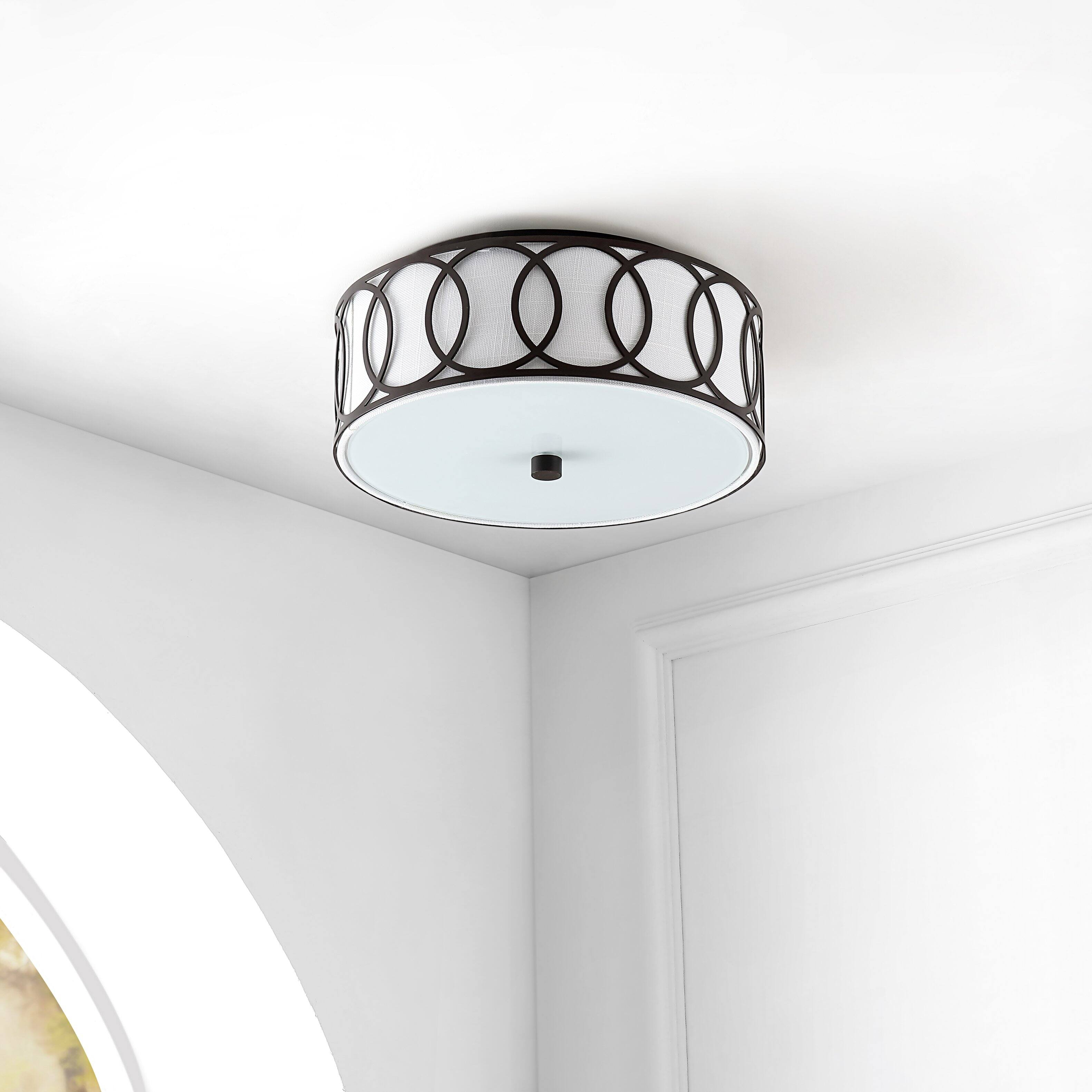 Alt View 4. Jonathan Y - Aria 2-Light 12.25" Metal LED Flush Mount, Oil Rubbed Bronze - Oil Rubbed Bronze.