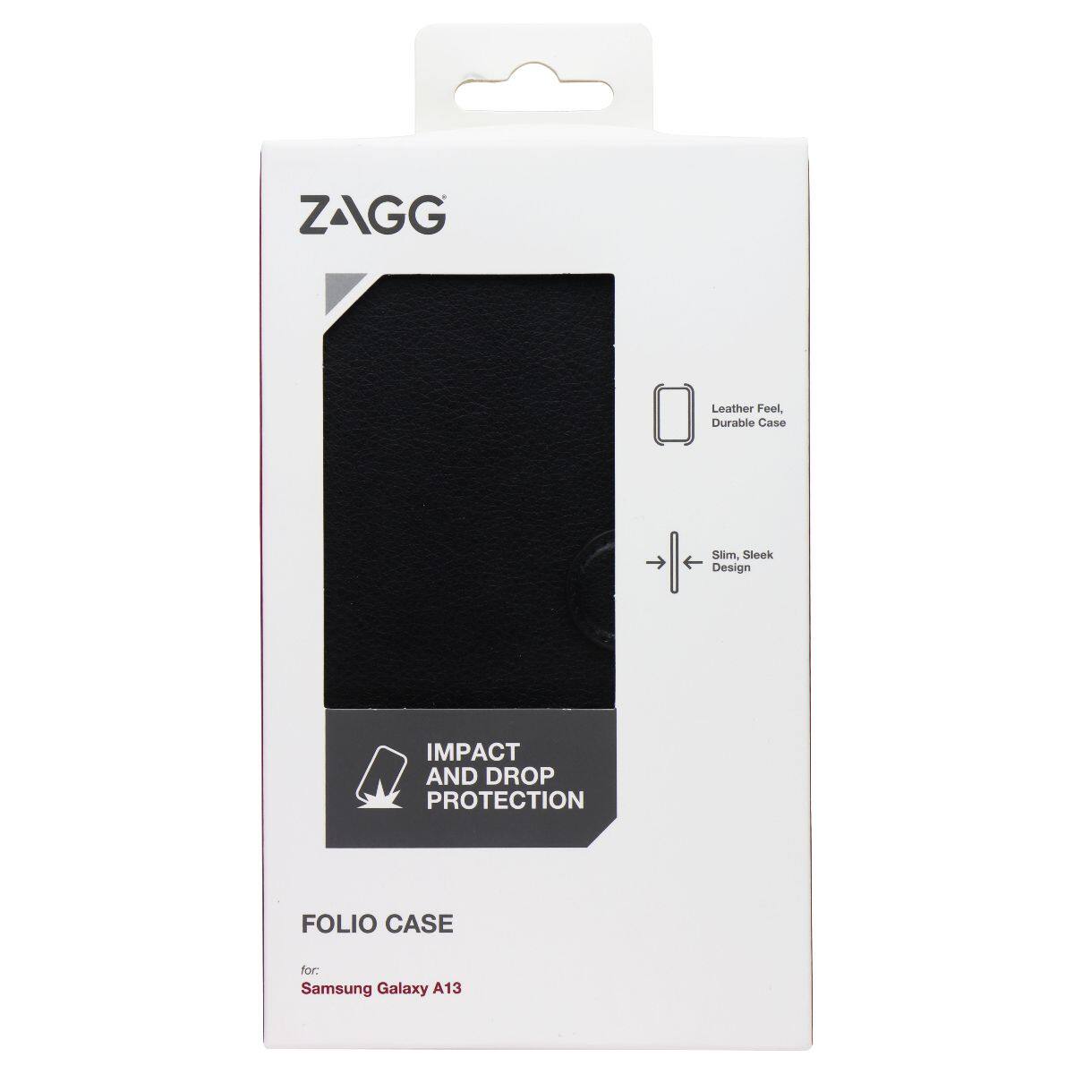 ZAGG Leather Feel, Durable Case Slim, Sleek Design IMPACT AND DROP PROTECTION FOLIO CASE for: Samsung Galaxy A13