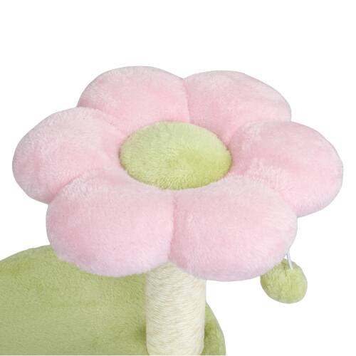 Alt View 8. Winado - 33in Cat Tree Tower with Cat Scratching Post Condo 2-Toy Balls Pink House for Indoor - Pink & Green.