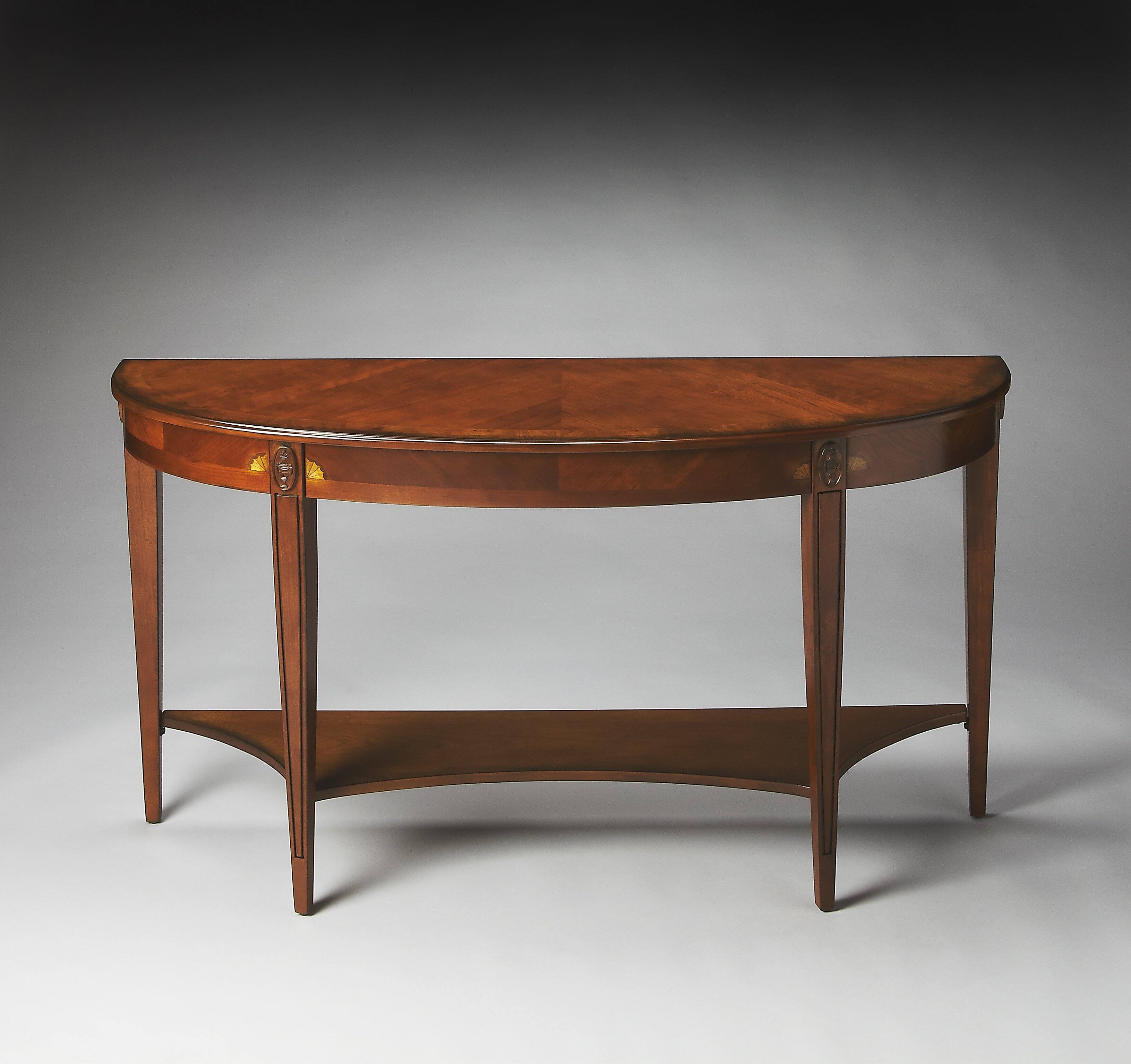 Alt View 1. Butler Specialty - Astor Demilune Console Table - Medium Brown.