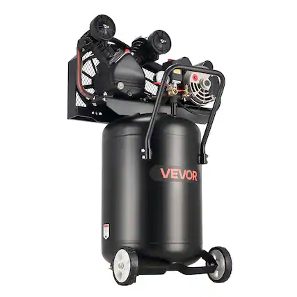 Front. VEVOR - 20-Gallon Air Compressor,2HP 6.5SCFM at 90PSI,Max 135PSI Pressure Oil-Lubricated Air Compressor Tank, Portable on Wheels - Black;Orange.
